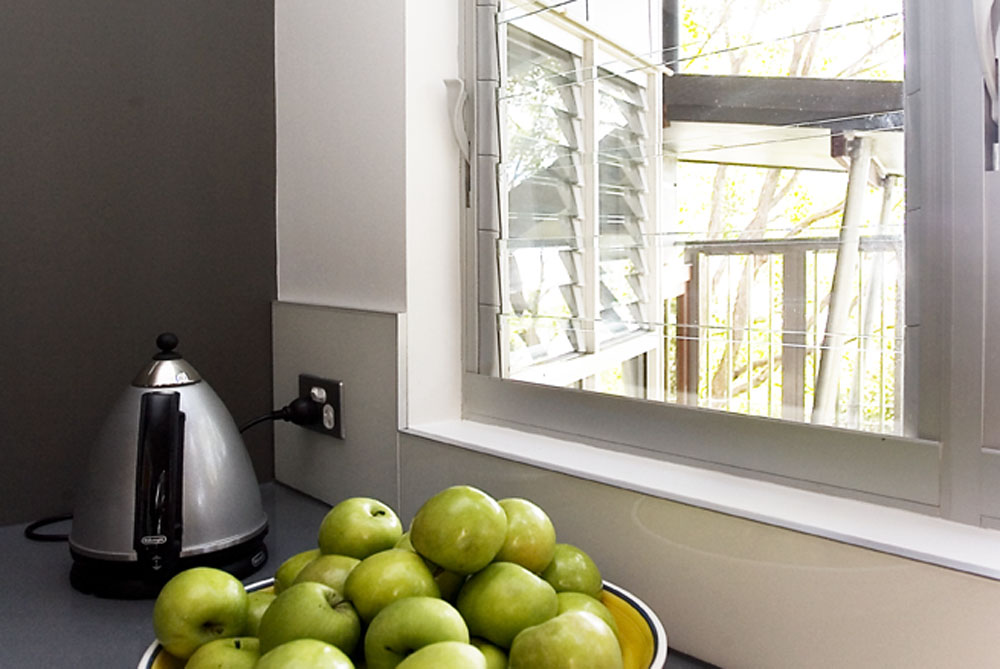 Breezway louvres over counters