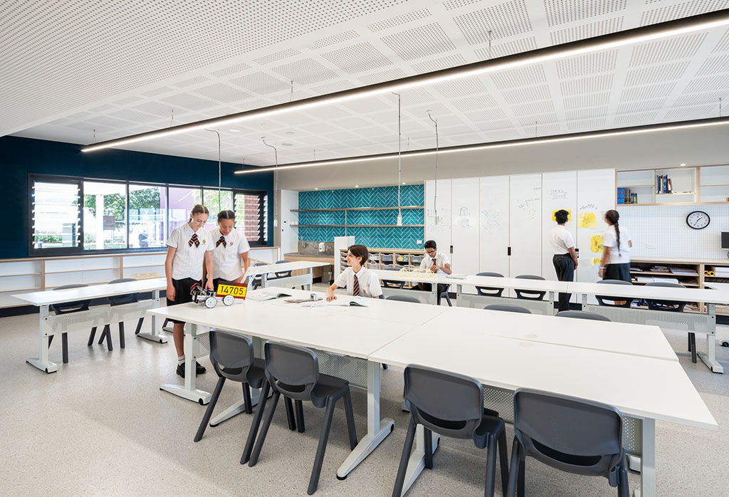 Naturally ventilated classrooms at St Peters Lutheran College with Breezway Louvres